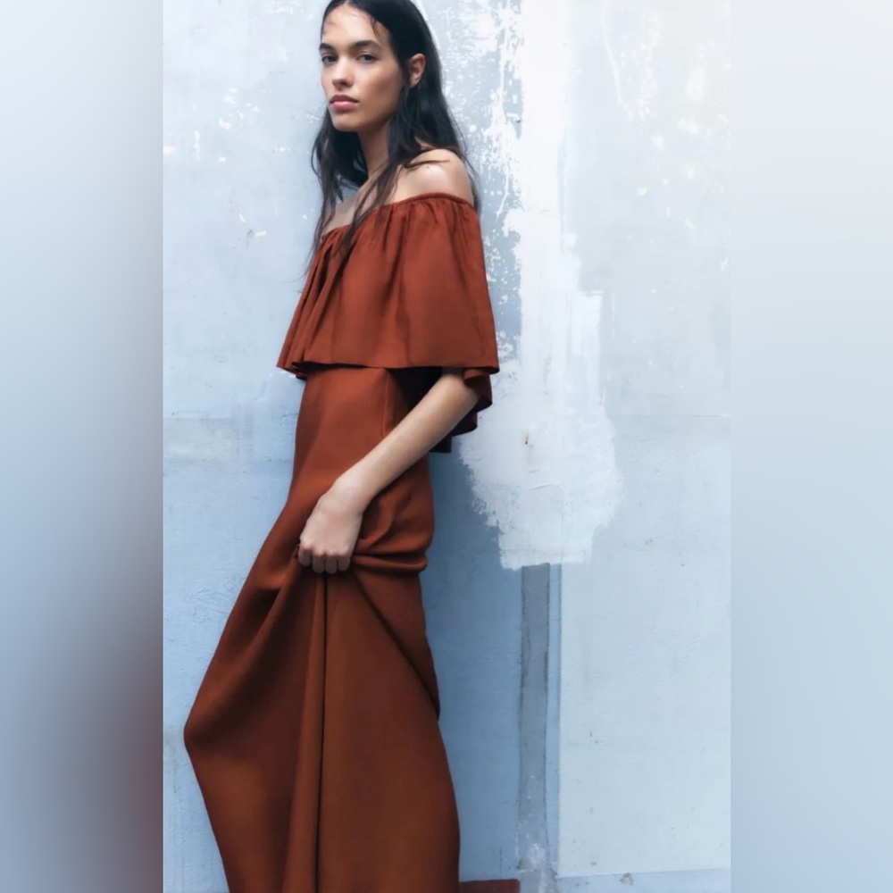 NWT ZARA off-the-shoulder dress